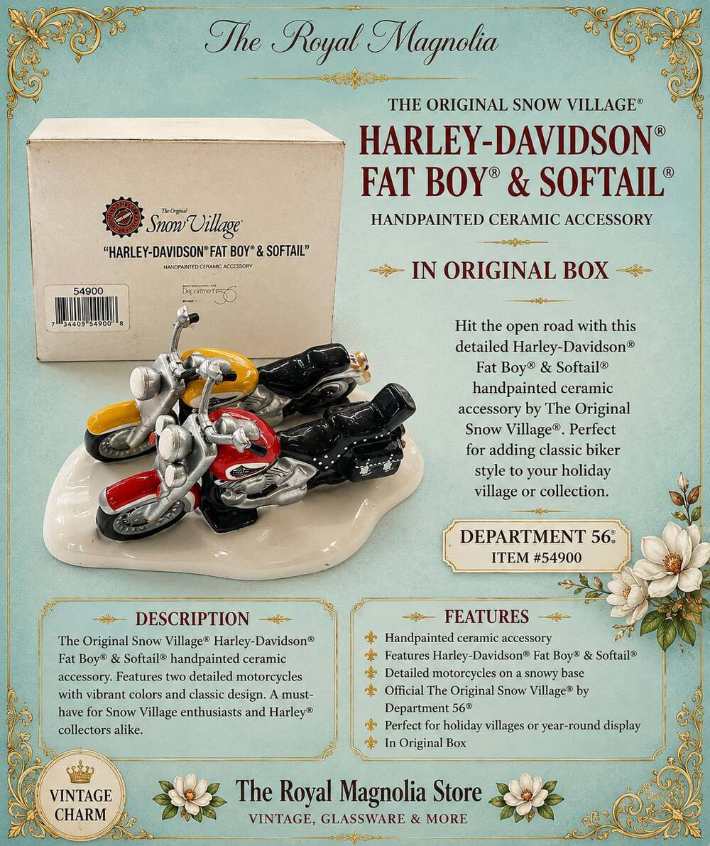 Department 56 Harley-Davidson Fat Boy & Softail Ceramic Accessory